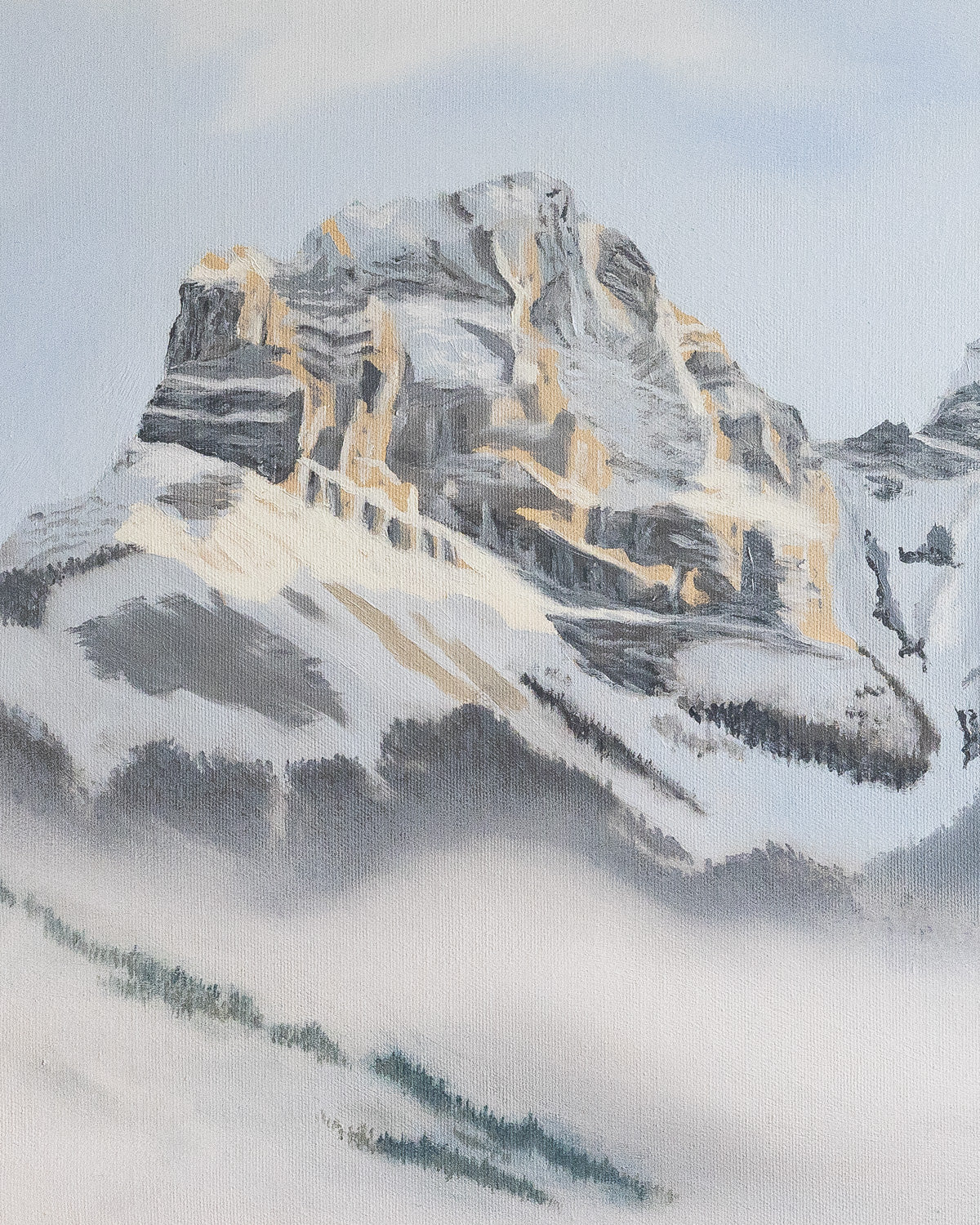 "Where We Meet the Moon" Original - 30x24" (Three Sisters, AB)