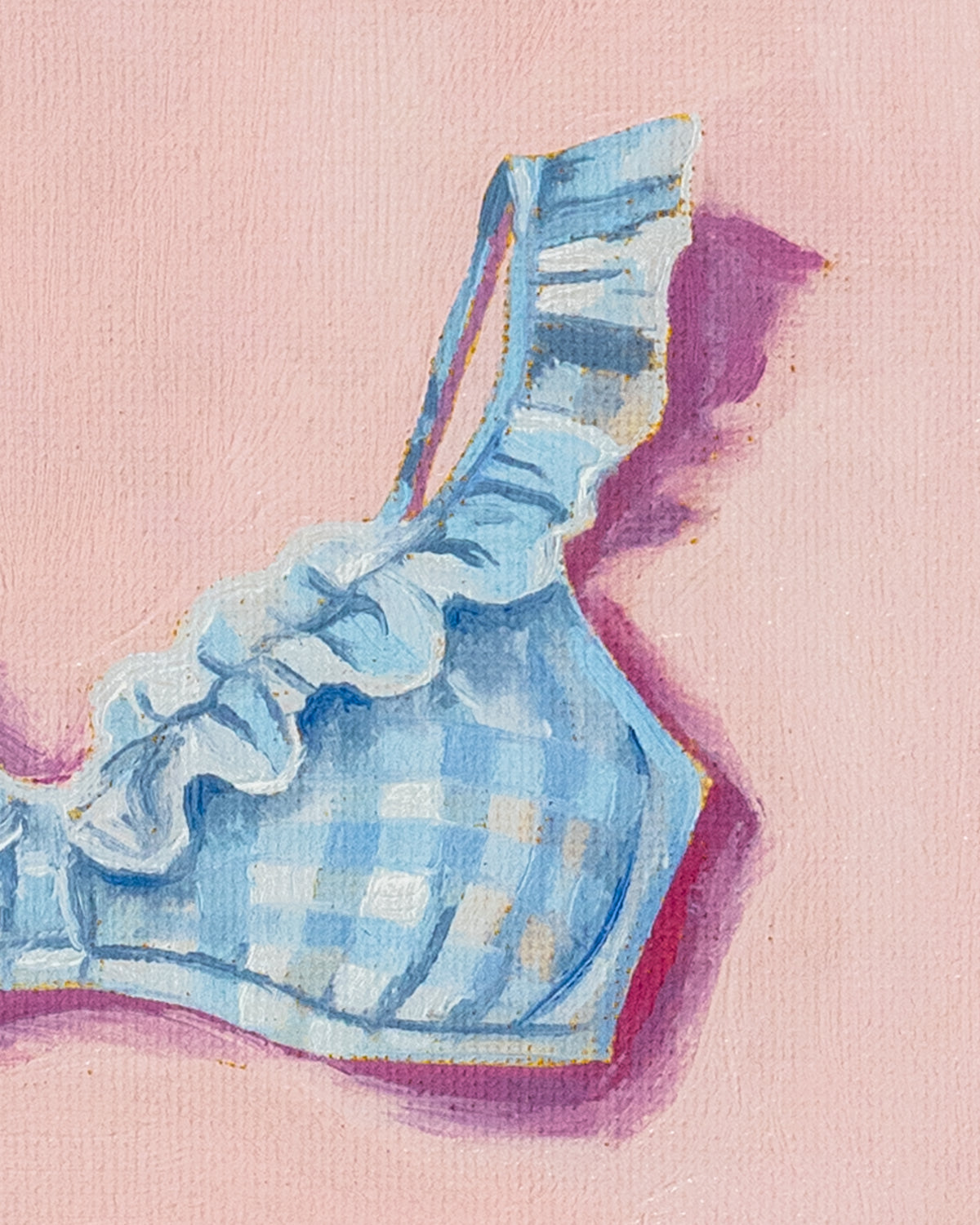 "Gingham Girl" Original Oil Painting - 8x10"