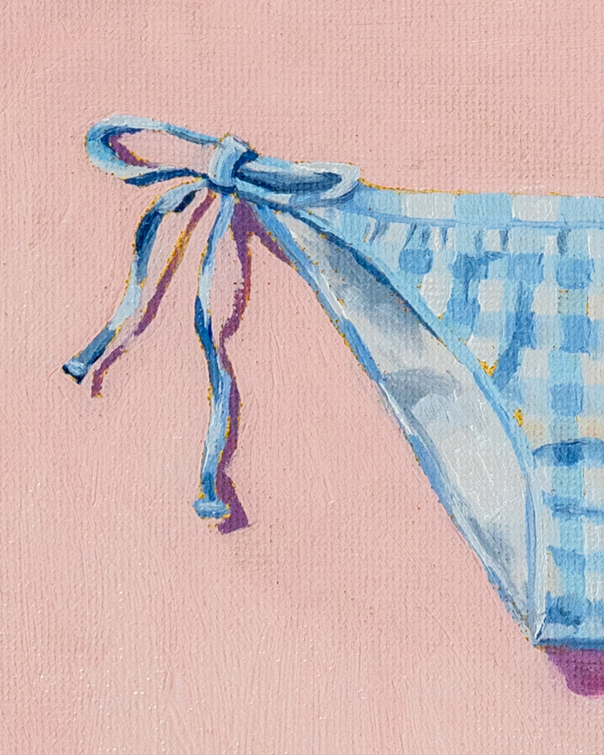 "Gingham Girl" Original Oil Painting - 8x10"