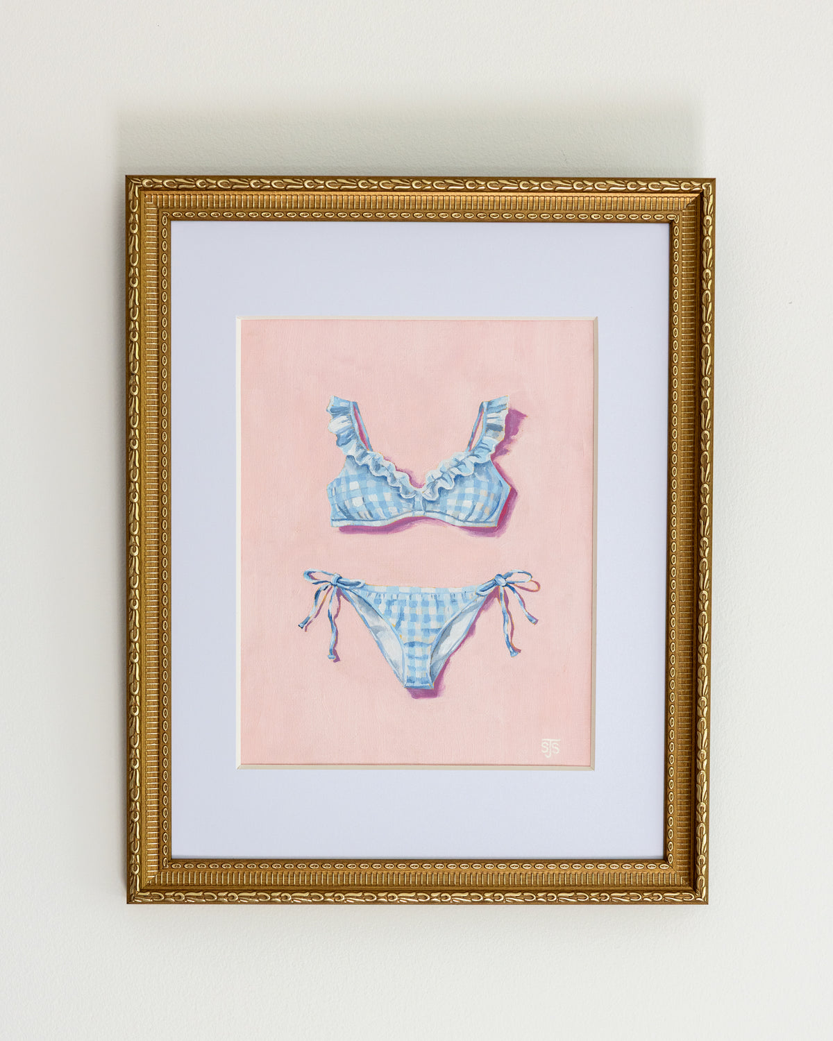 "Gingham Girl" Original Oil Painting - 8x10"