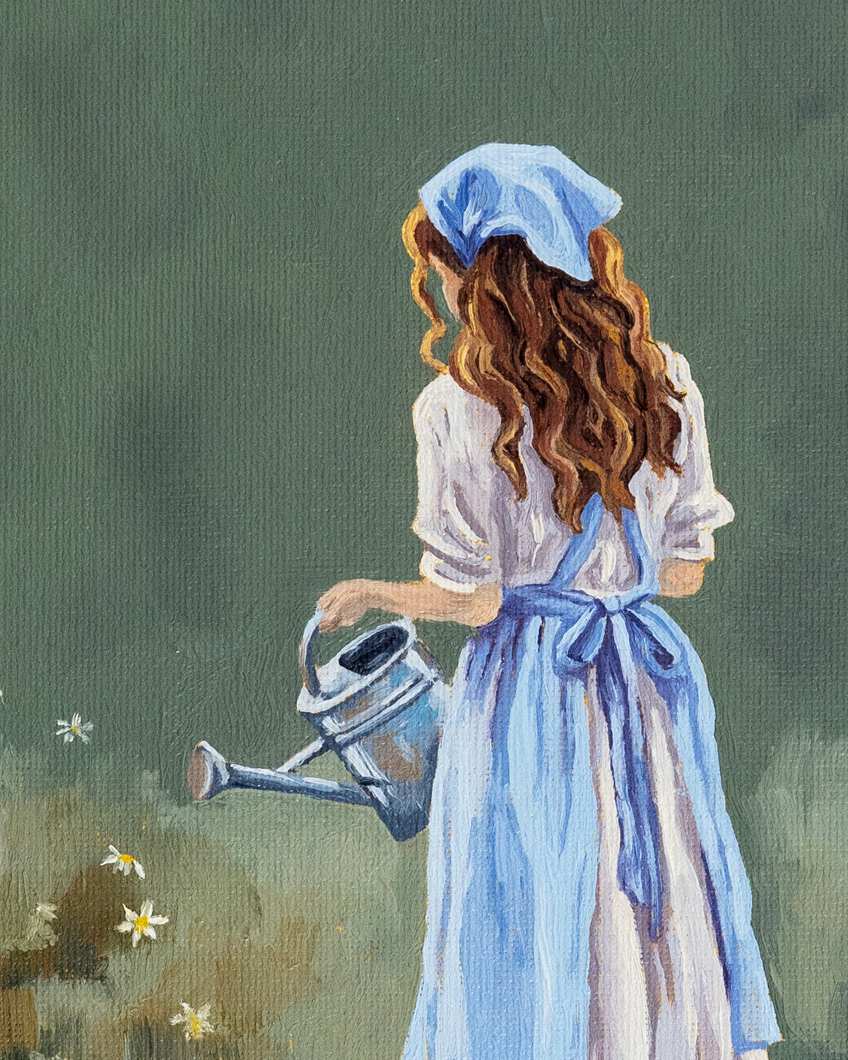 "Garden Girl" Original Oil Painting - 8x10"