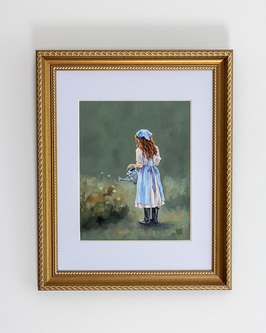 "Garden Girl" Original Oil Painting - 8x10"