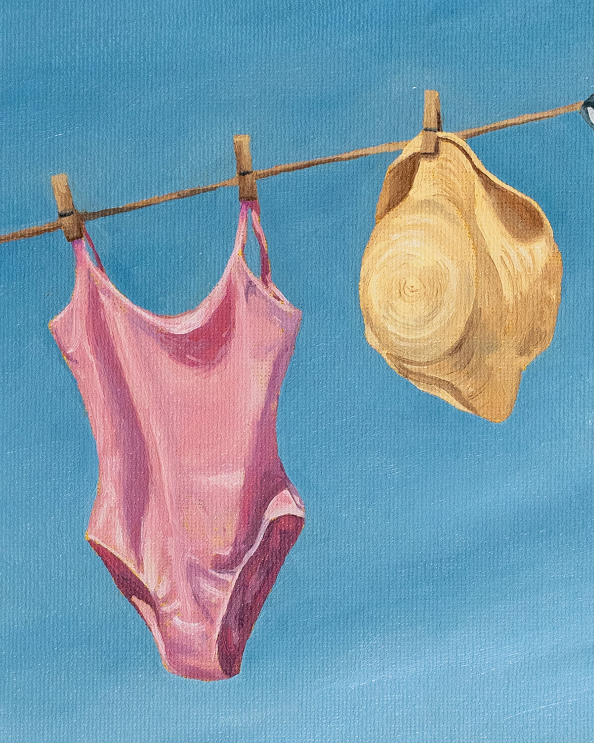 "Après Swim" Original Oil Painting - 8x10"