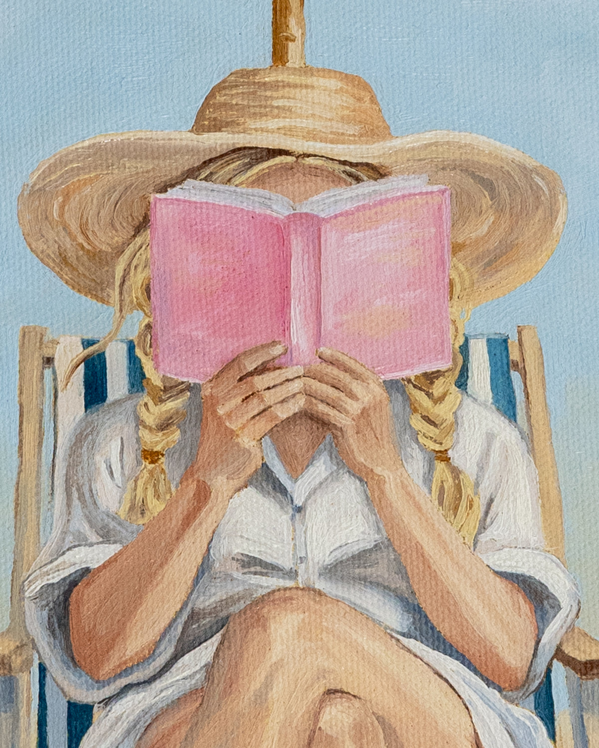 "Beach Read" Original Oil Painting - 11x14"