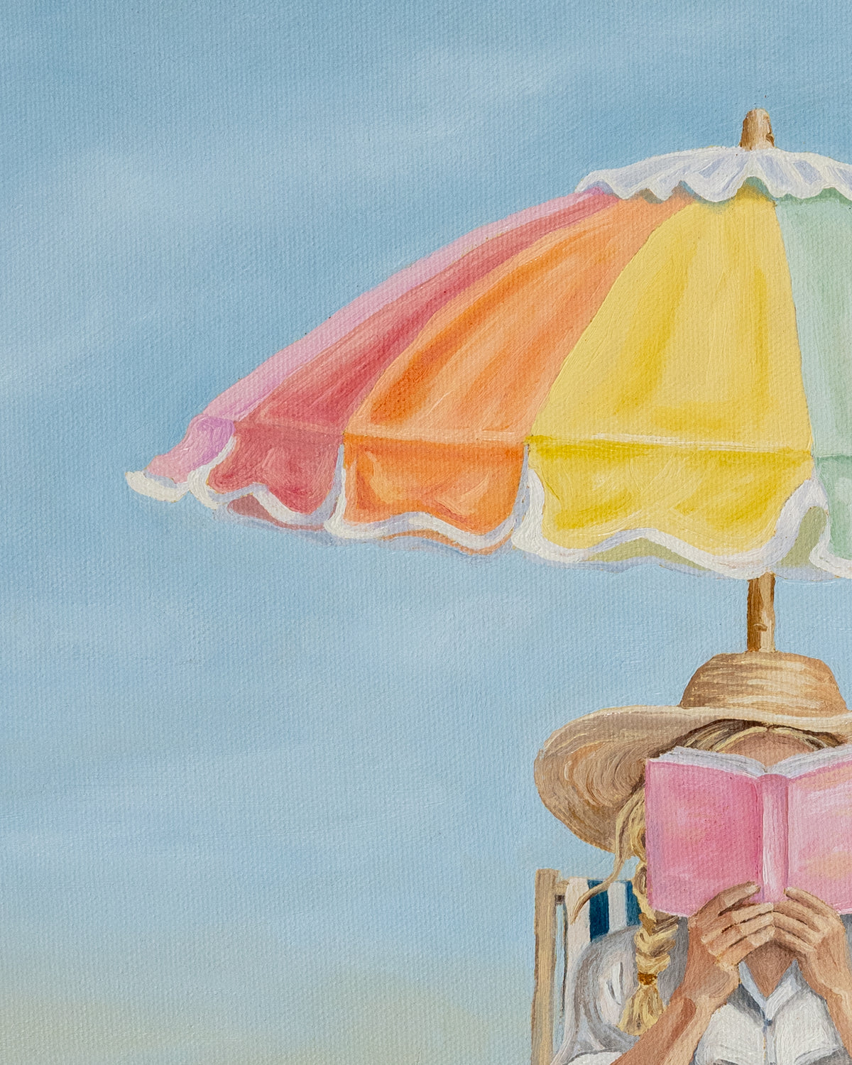 "Beach Read" Original Oil Painting - 11x14"