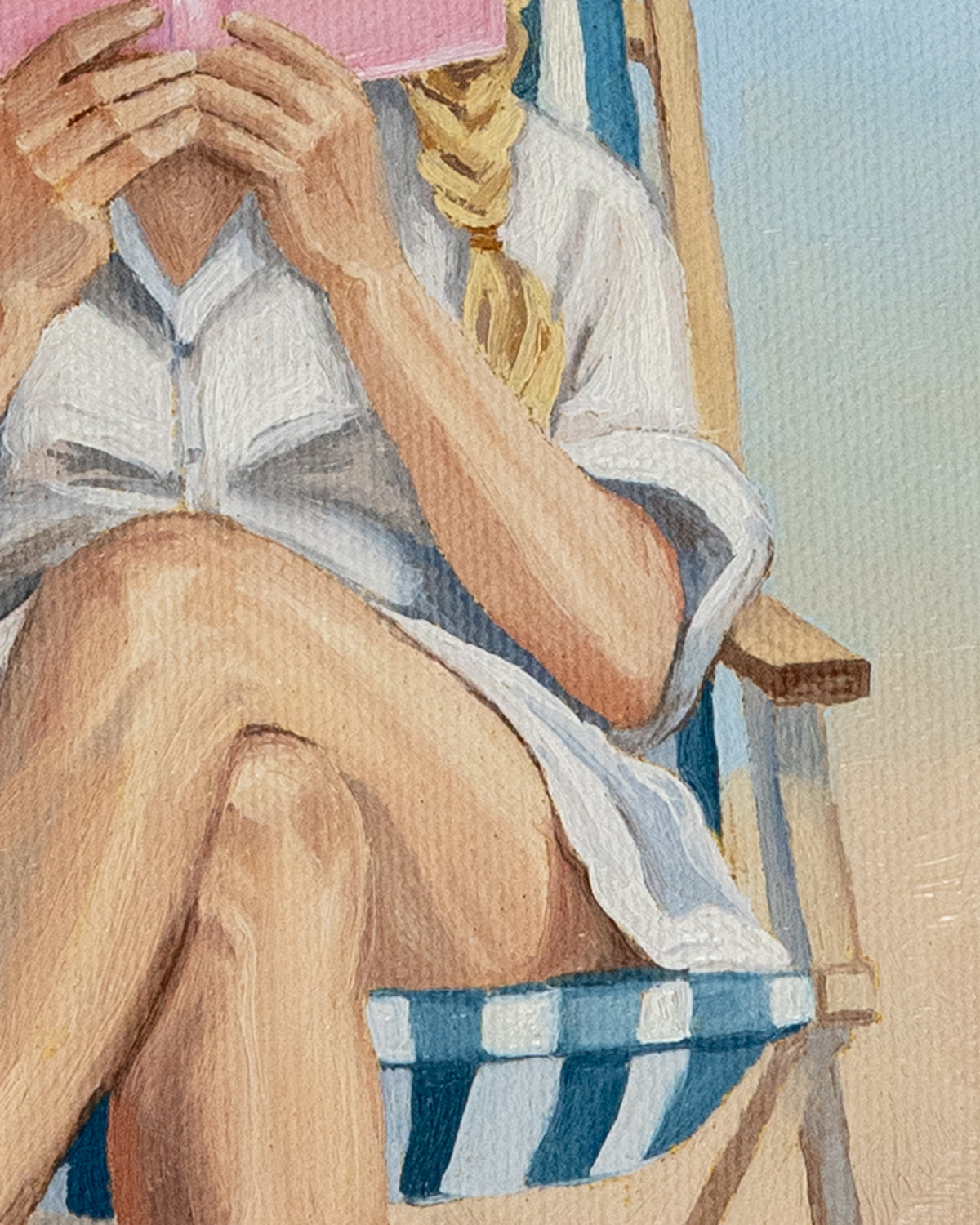 "Beach Read" Original Oil Painting - 11x14"