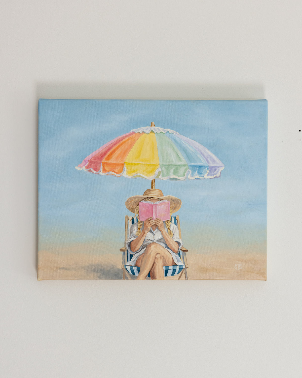 "Beach Read" Original Oil Painting - 11x14"