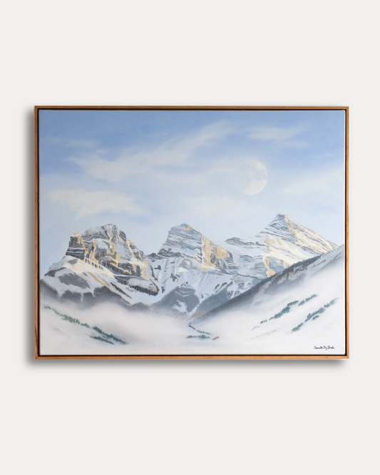"Where We Meet the Moon" Original - 30x24" (Three Sisters, AB)